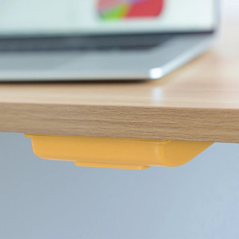 Self-Adhesive Under Desk Drawer Hidden Storage Box Pink Yellow Gray White