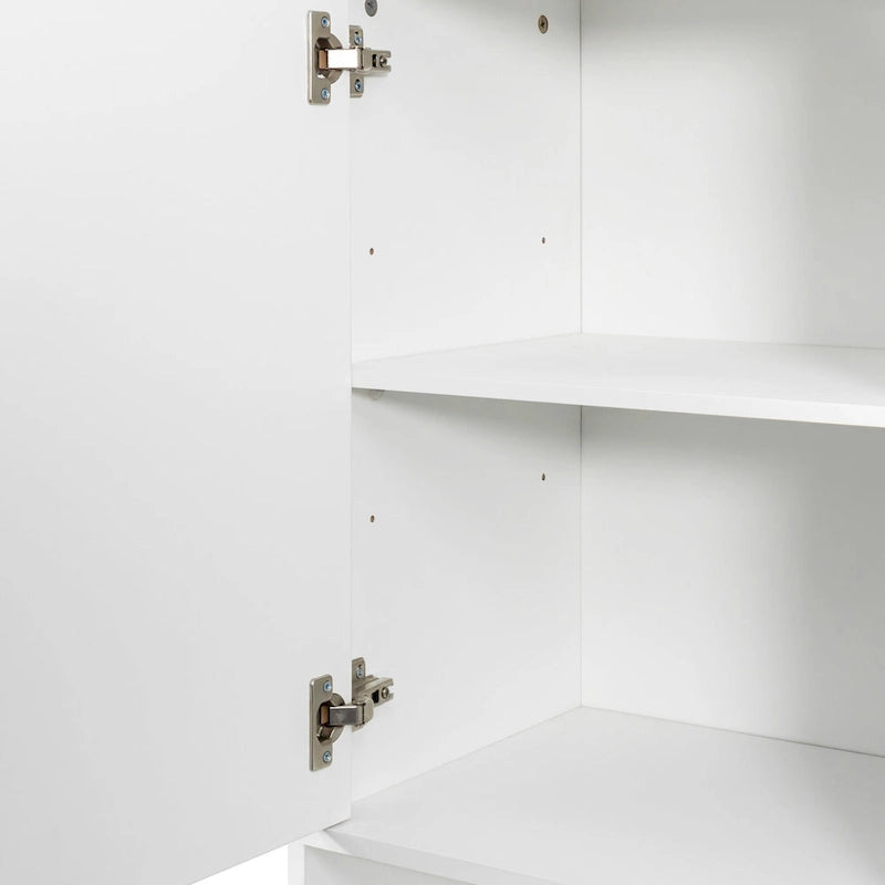 Freestanding Bathroom Storage Cabinet with Tilt-Out Hampers White