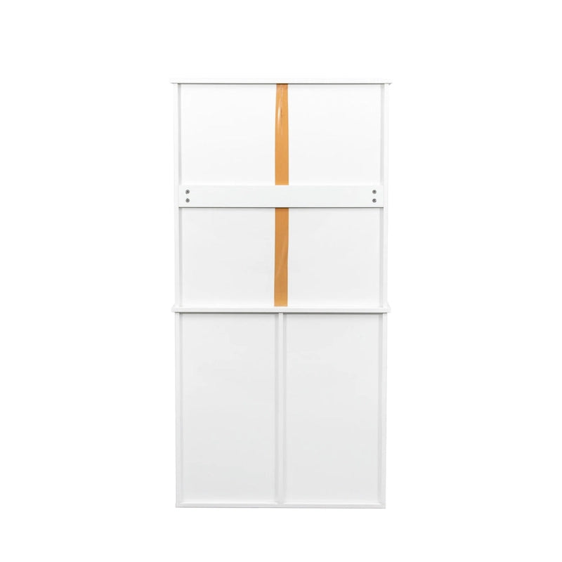 Freestanding Bathroom Storage Cabinet with Tilt-Out Hampers White