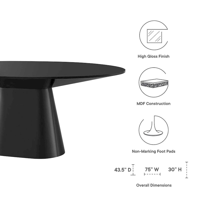 Fournir une table de salle à manger ovale 75
