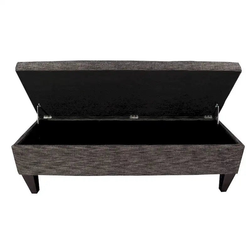 Tufted Upholstered Storage Bench Ottoman with Button Detail Espresso Turquoise