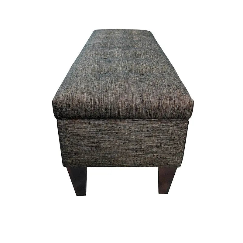 Tufted Upholstered Storage Bench Ottoman with Button Detail Espresso Turquoise