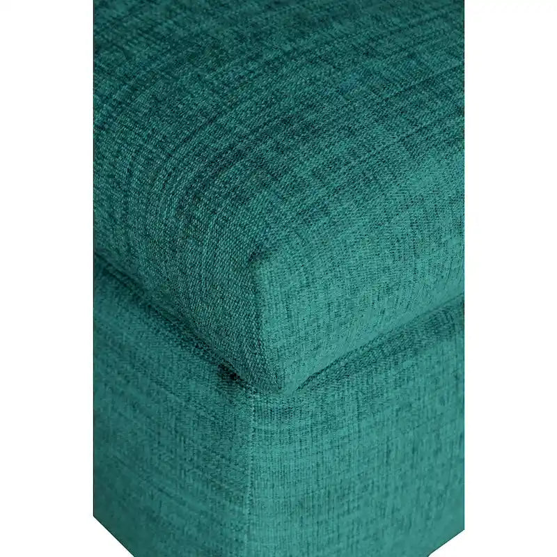Tufted Upholstered Storage Bench Ottoman with Button Detail Espresso Turquoise