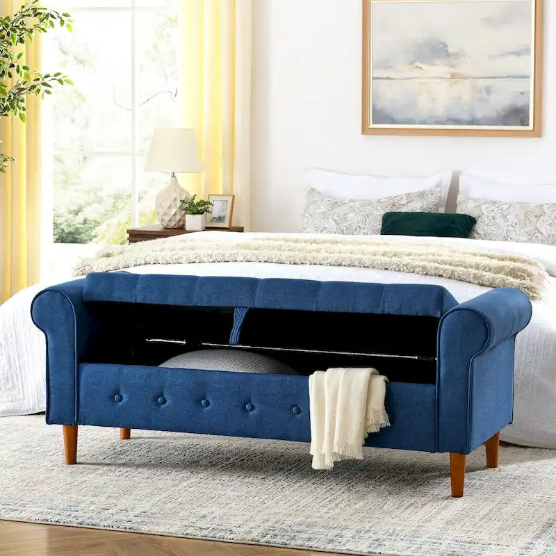 62 Bedroom tufted Button Storage Bench