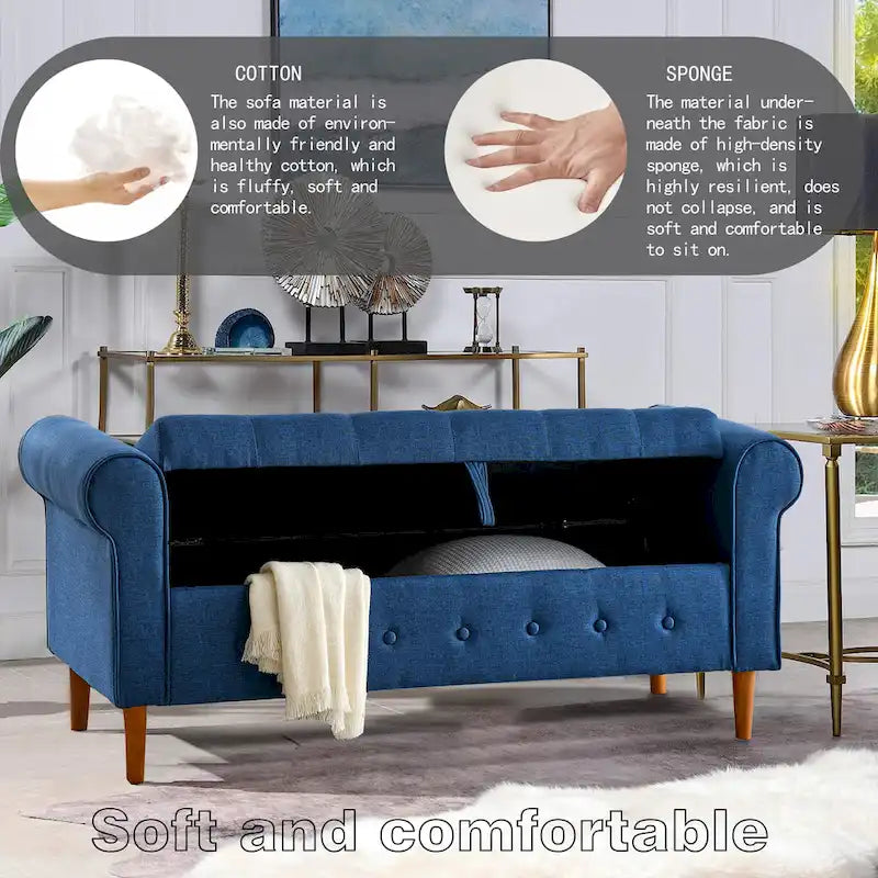 62 Bedroom tufted Button Storage Bench
