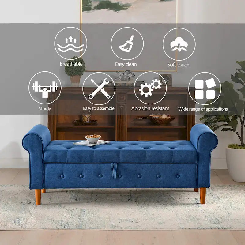 62 Bedroom tufted Button Storage Bench