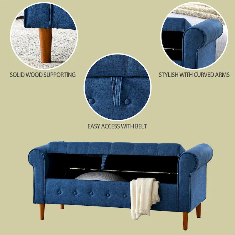 62 Bedroom tufted Button Storage Bench