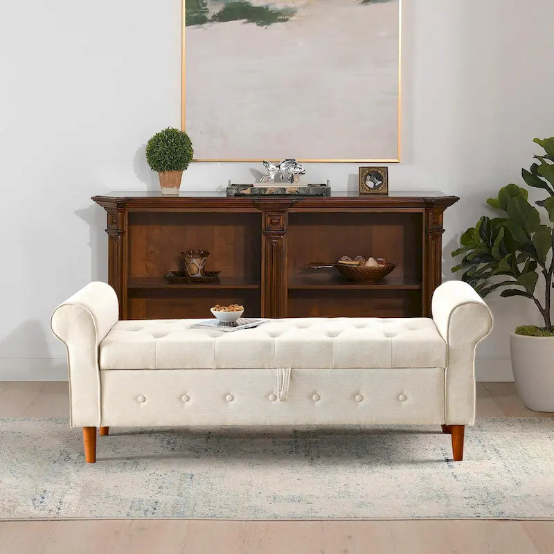 62 Bedroom tufted Button Storage Bench