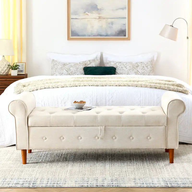 62 Bedroom tufted Button Storage Bench