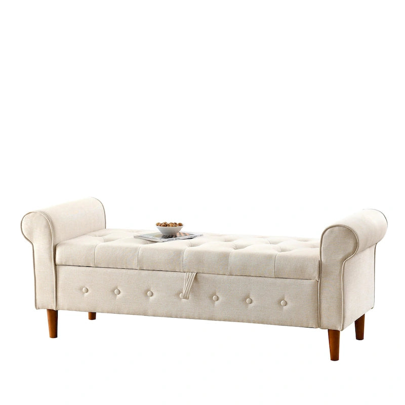 62 Bedroom tufted Button Storage Bench