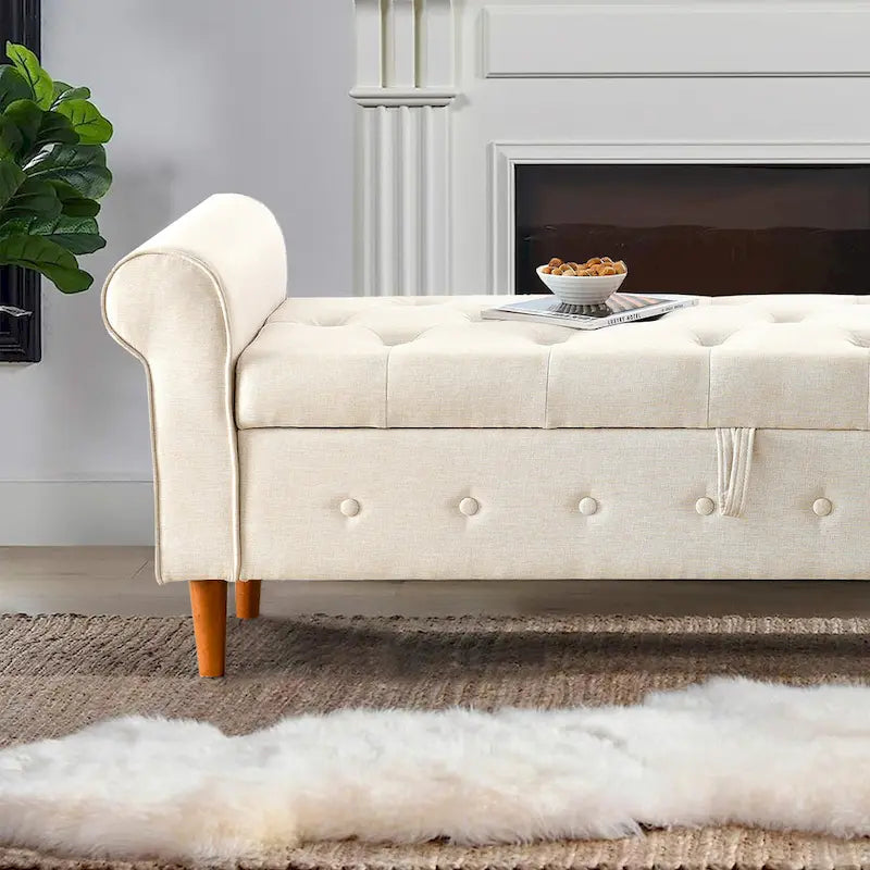 62 Bedroom tufted Button Storage Bench