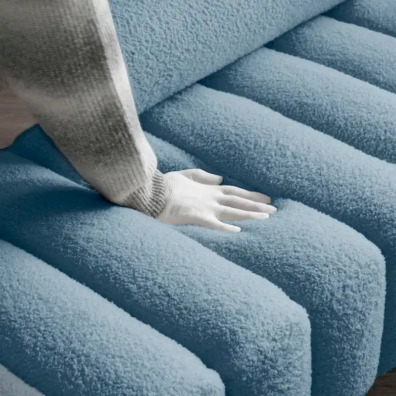 Channel Tufted Upholstered Bench with Adjustable Bolster and Gold Legs