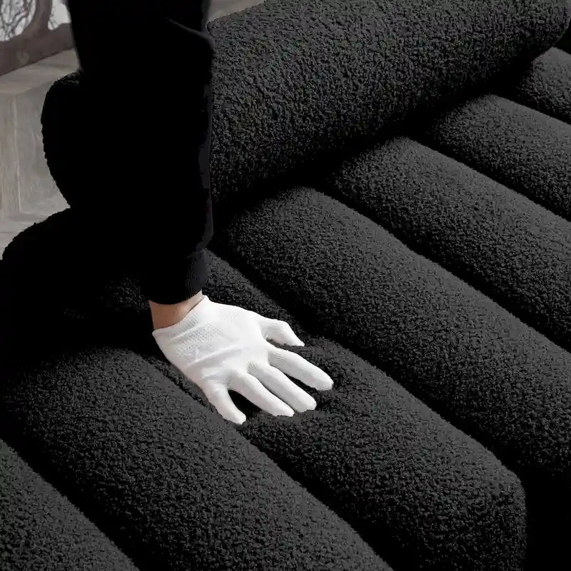 Channel Tufted Upholstered Bench with Adjustable Bolster and Gold Legs