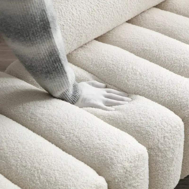 Channel Tufted Upholstered Bench with Adjustable Bolster and Gold Legs