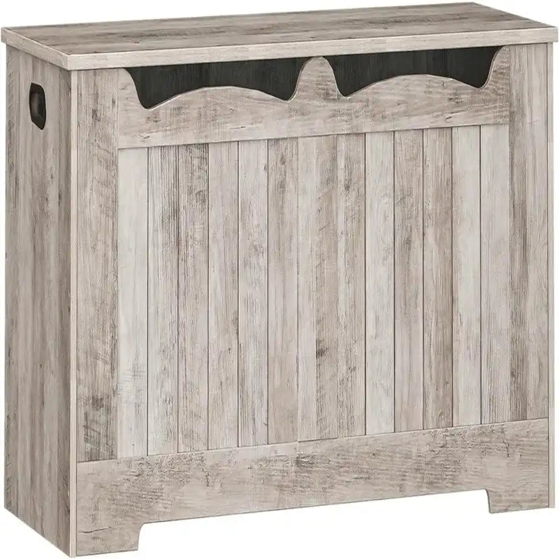 Banc de rangement blanc avec couvercle à charnière et charnières de sécurité