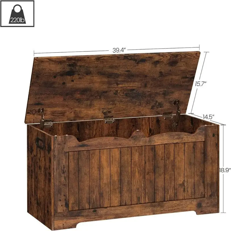 White Storage Bench with Flip-Top Lid and Safety Hinges