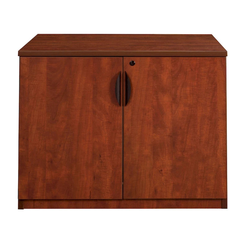29-Inch Locking Storage Cabinet with Adjustable Shelf Cherry Finish