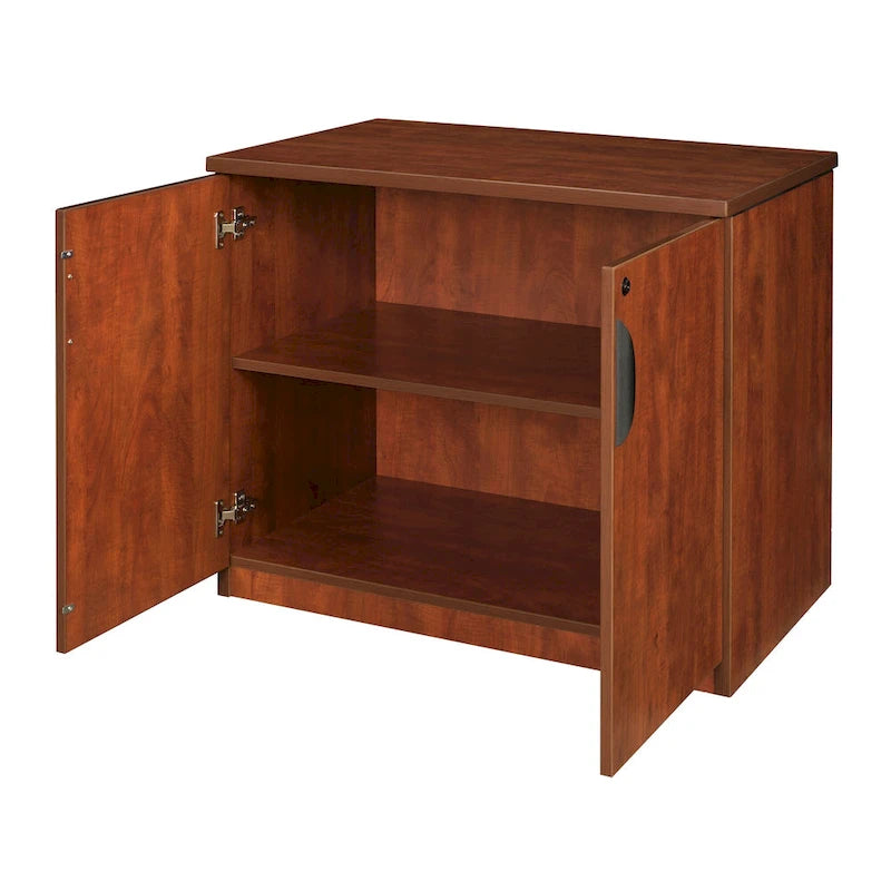 29-Inch Locking Storage Cabinet with Adjustable Shelf Cherry Finish