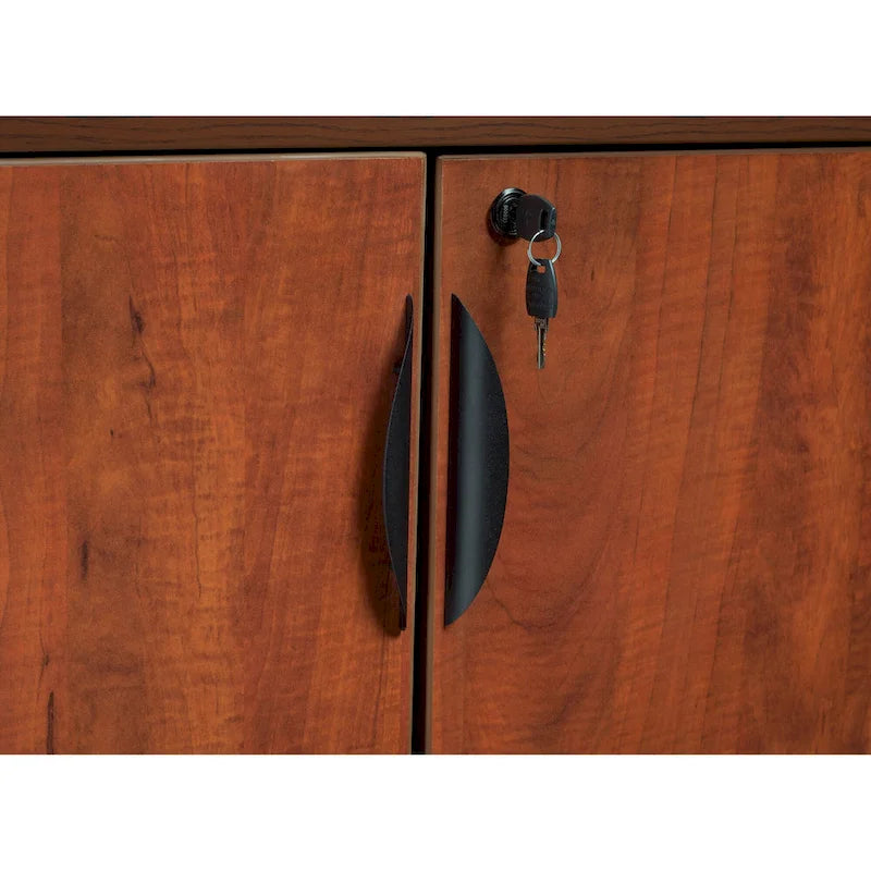 29-Inch Locking Storage Cabinet with Adjustable Shelf Cherry Finish
