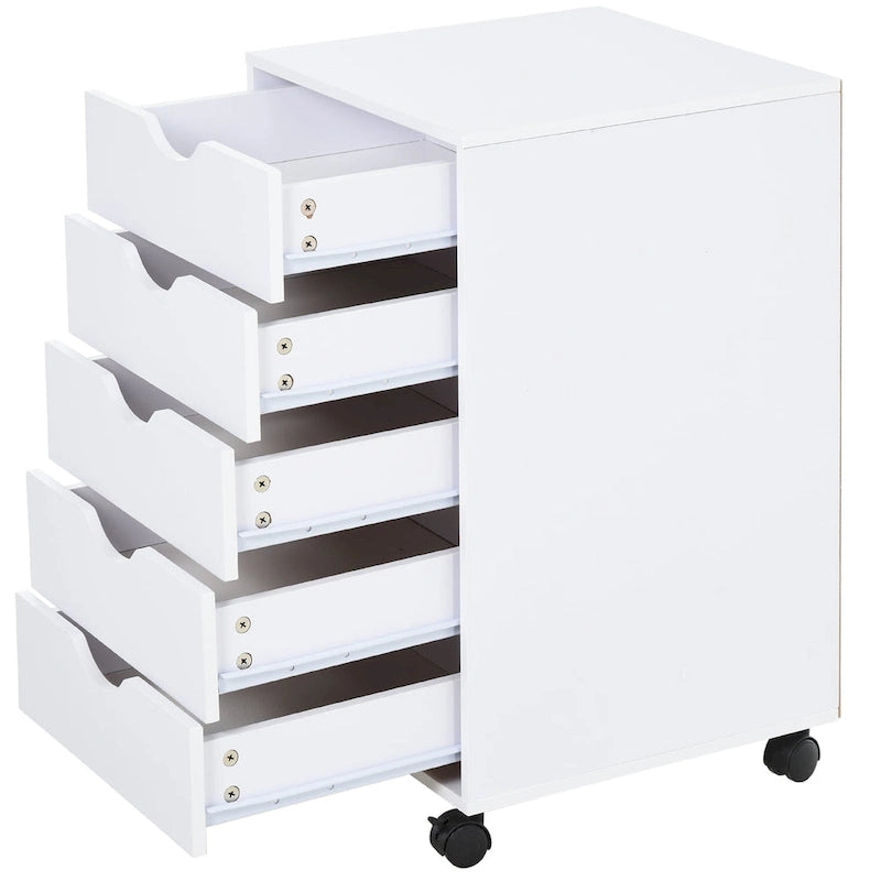 5-Drawer Rolling Storage Cabinet with Wheels and Smooth Glide Drawers