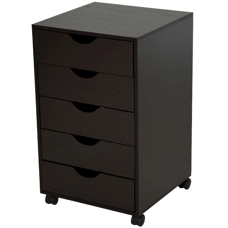 5-Drawer Rolling Storage Cabinet with Wheels and Smooth Glide Drawers