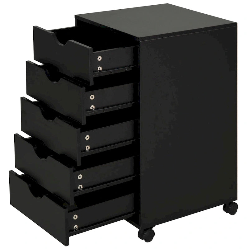 5-Drawer Rolling Storage Cabinet with Wheels and Smooth Glide Drawers