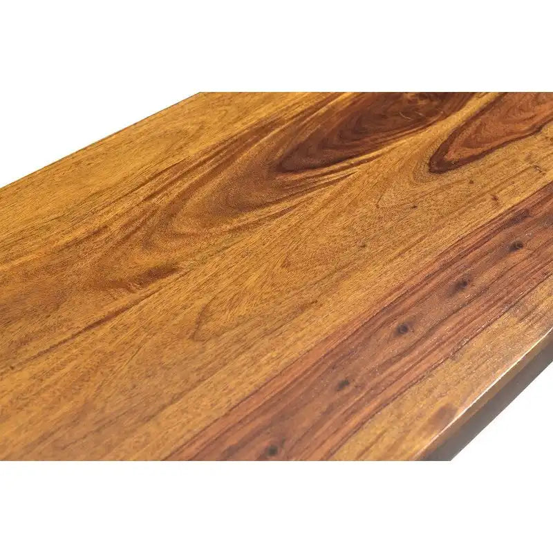 Rustic Reclaimed Wood Bench with Black Iron Frame Industrial Style
