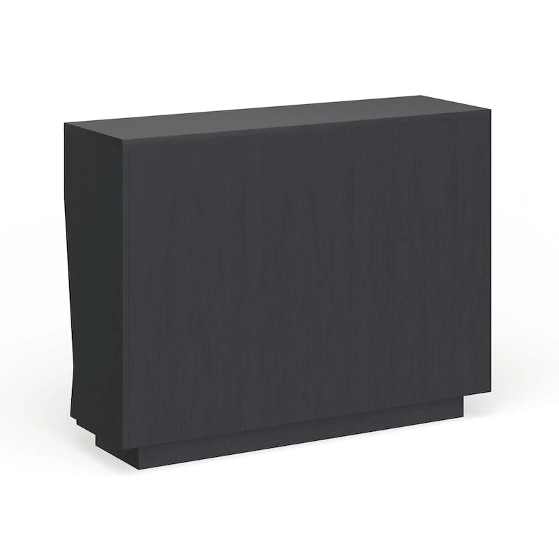 Contemporary Black Dining Buffet with Wine Rack and Stemware Storage