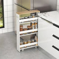 4-Tier Slim Rolling Storage Cart with Lockable Wheels, White/Black/Grey