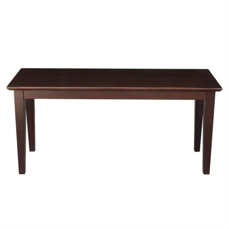 Brown Parawood Entryway Accent Bench with Tapered Legs Java Finish