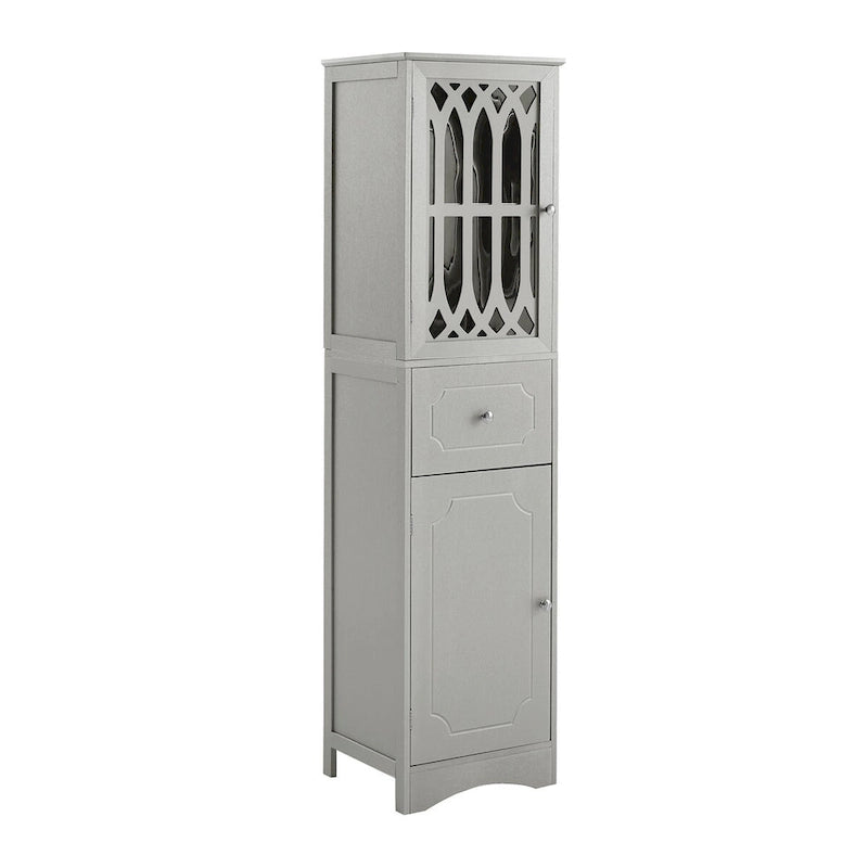 Freestanding Tall Bathroom Storage Cabinet with Drawer and Acrylic Door