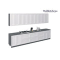 White Matte Kitchen Wall and Base Cabinets with Drawer Fronts