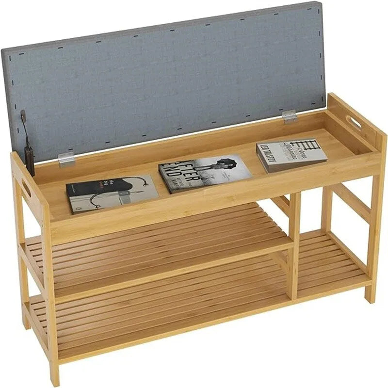 Shoe Bench Rack with Storage - 11.4D x 36W x 19.7H