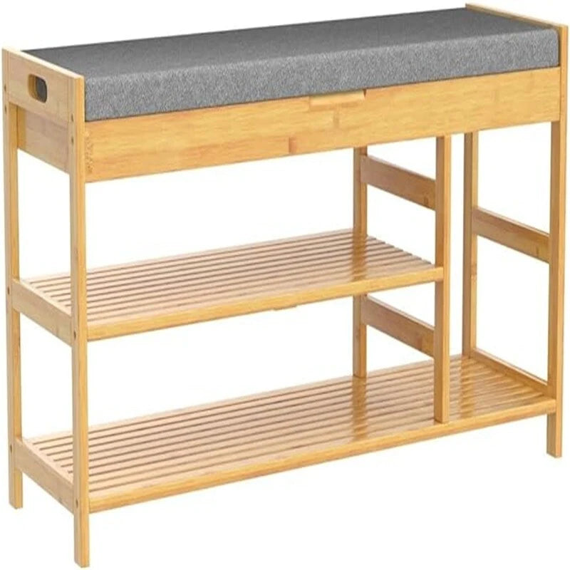 Shoe Bench Rack with Storage - 11.4D x 36W x 19.7H