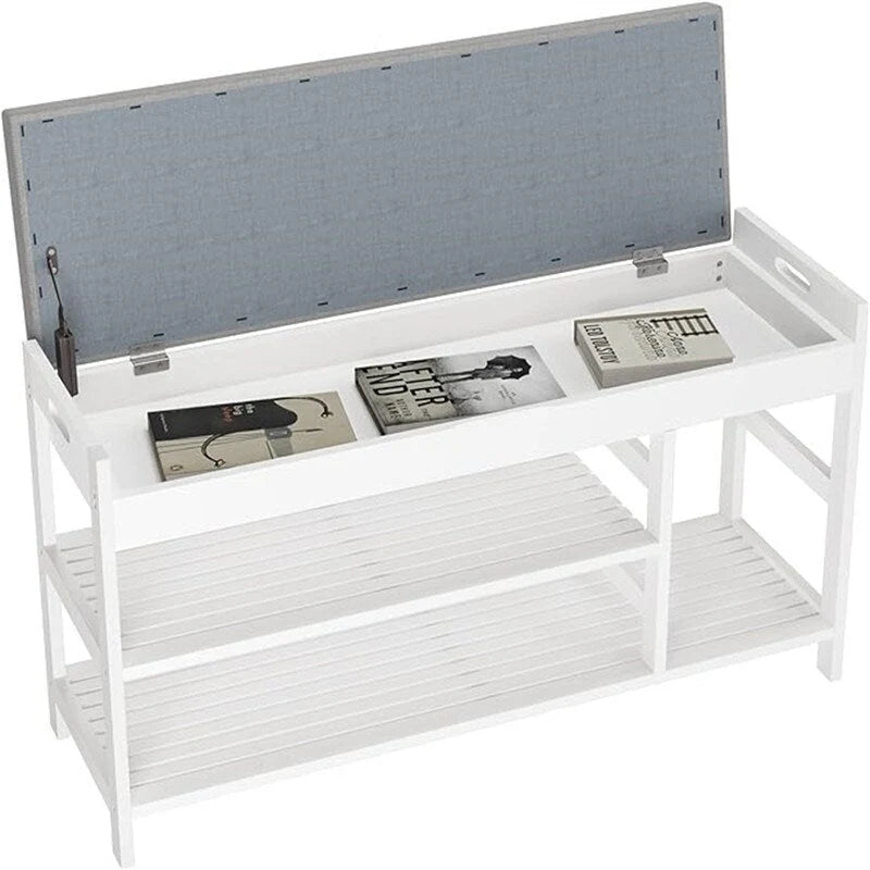 Shoe Bench Rack with Storage - 11.4D x 36W x 19.7H