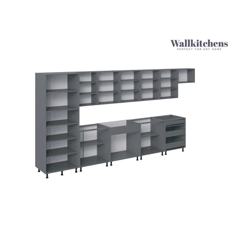 Modern Gray Matte Flat-Panel Kitchen Cabinet with Soft-Close Hinges
