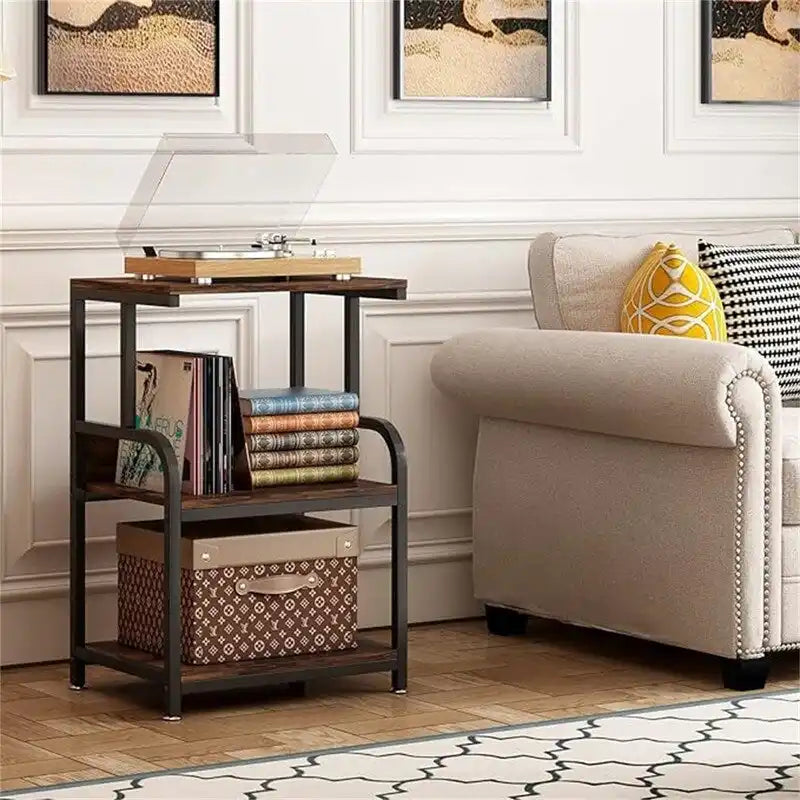 3-Tier Rolling Printer Stand with Wheels and Adjustable Feet White