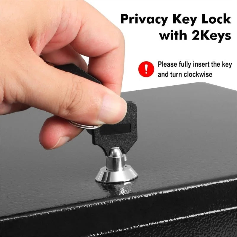 Steel Fireproof Security Box with Key Lock and Carry Handle