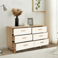 6-Drawer Dresser Chest Solid Wood Legs White Rosewood Storage Cabinet