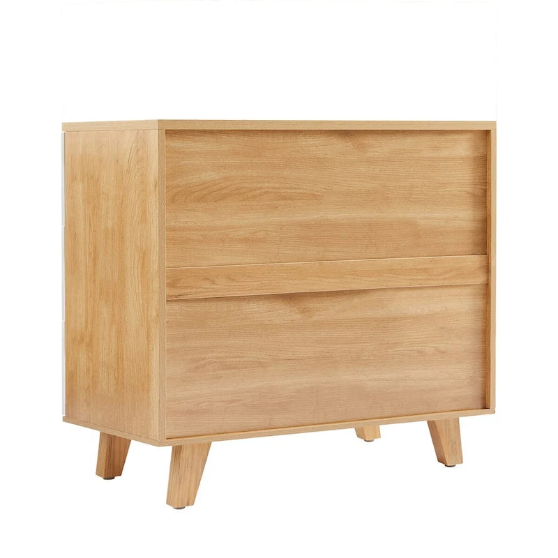 6-Drawer Dresser Chest Solid Wood Legs White Rosewood Storage Cabinet