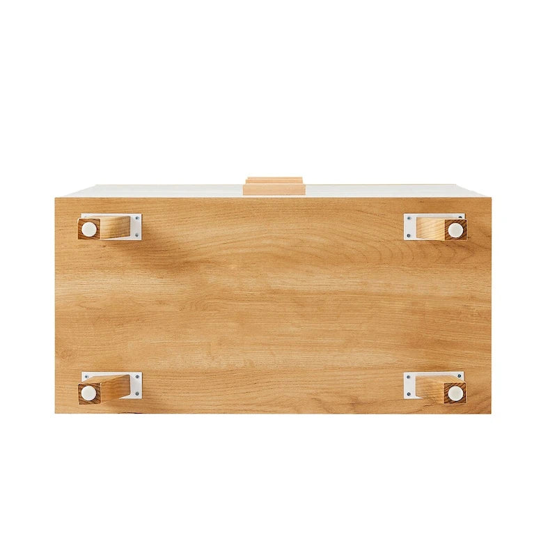 6-Drawer Dresser Chest Solid Wood Legs White Rosewood Storage Cabinet