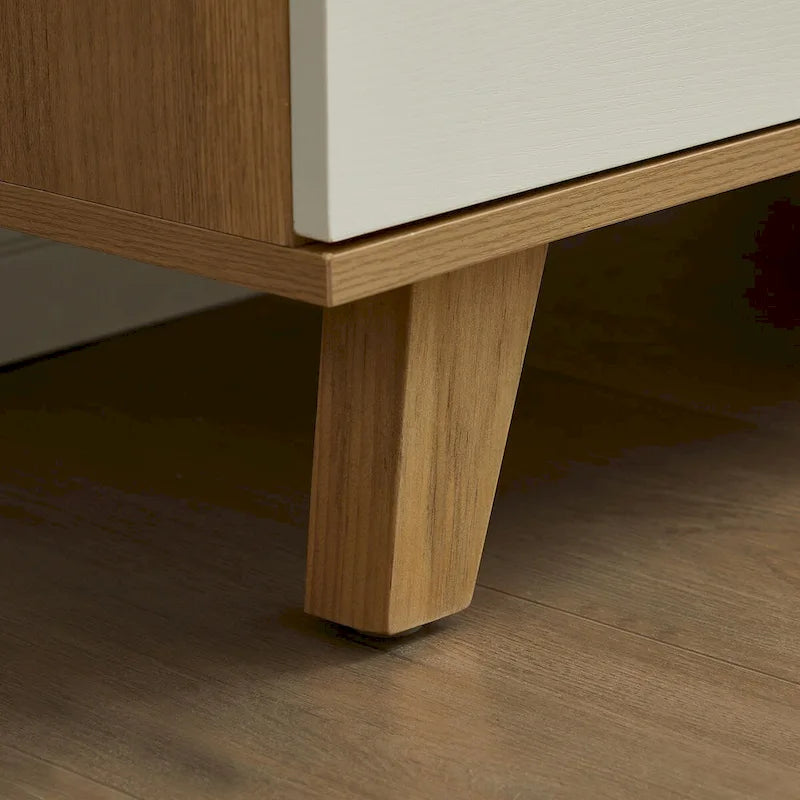 6-Drawer Dresser Chest Solid Wood Legs White Rosewood Storage Cabinet