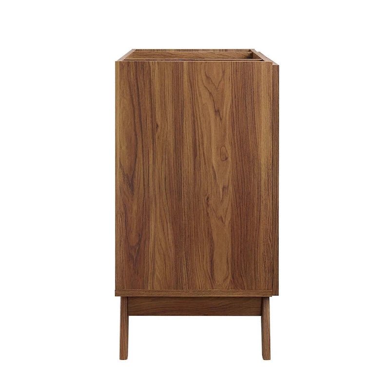 36 Inch Rattan Weave Bathroom Vanity Cabinet with Splayed Legs