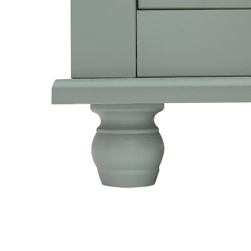 Modern White Grey MDF Tall Storage Cabinet with Drawers and Doors