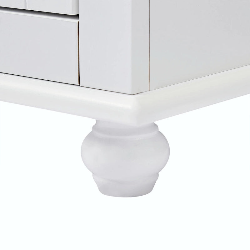 Modern White Grey MDF Tall Storage Cabinet with Drawers and Doors