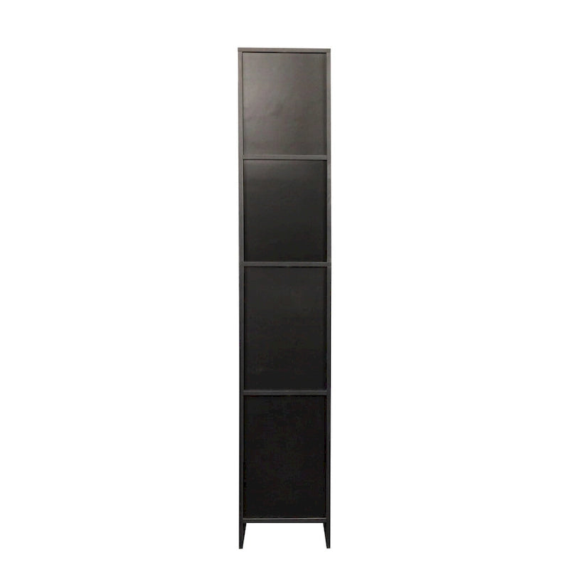 Slim Tall Freestanding Storage Cabinet with Fixed Shelves Black White