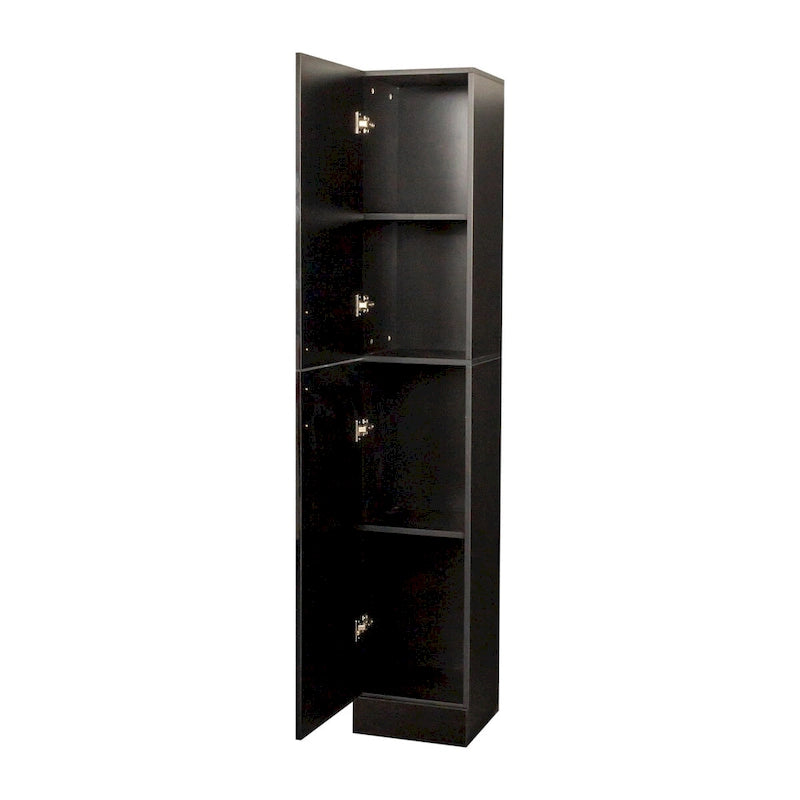 Slim Tall Freestanding Storage Cabinet with Fixed Shelves Black White