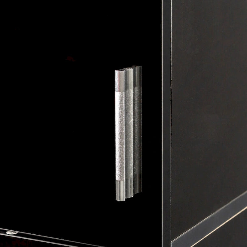 Slim Tall Freestanding Storage Cabinet with Fixed Shelves Black White