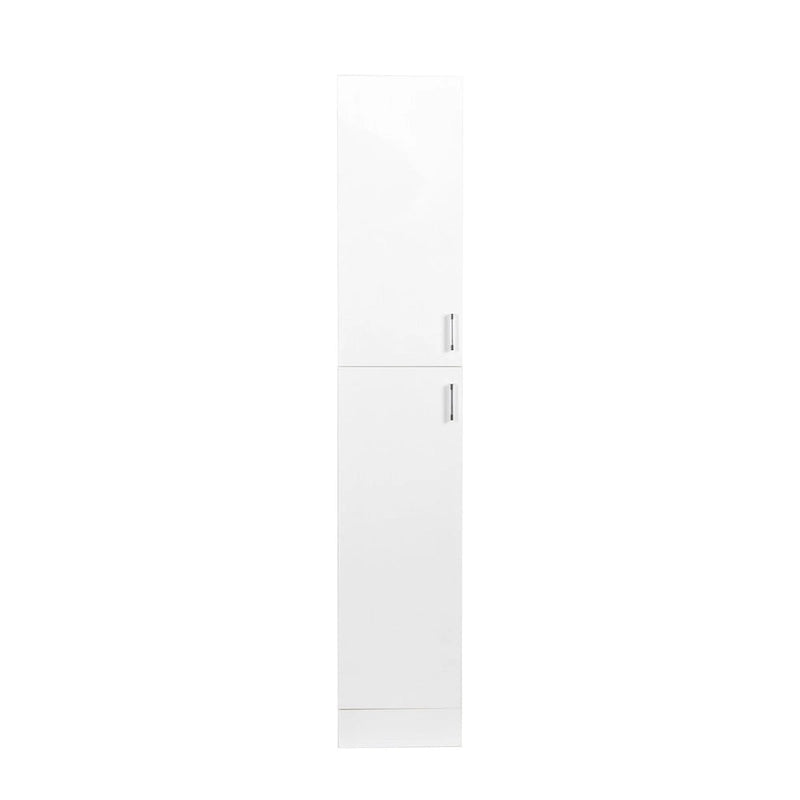 Slim Tall Freestanding Storage Cabinet with Fixed Shelves Black White