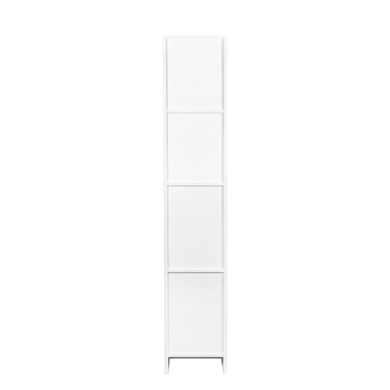 Slim Tall Freestanding Storage Cabinet with Fixed Shelves Black White